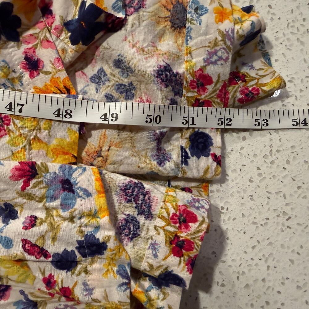 Old Navy Floral Tiered Maxi Dress Cottage Coquette Pockets Large Vacation Summer - Picture 10 of 10